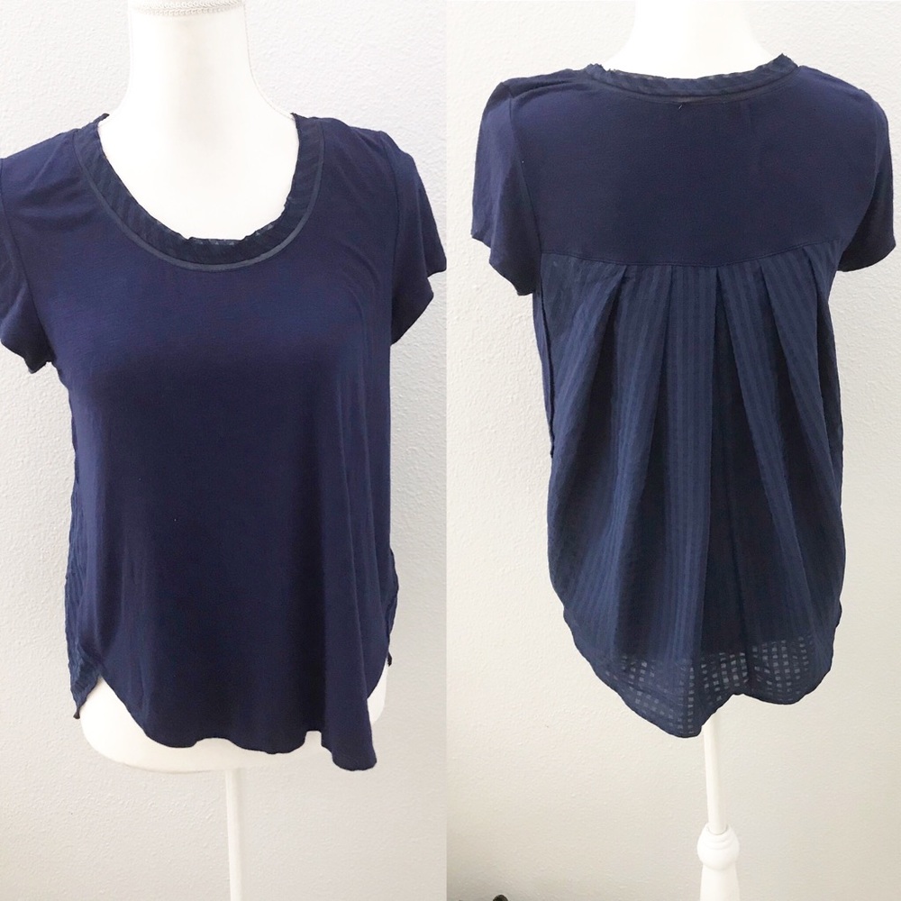 Anthropologie Deletta checkered print back top